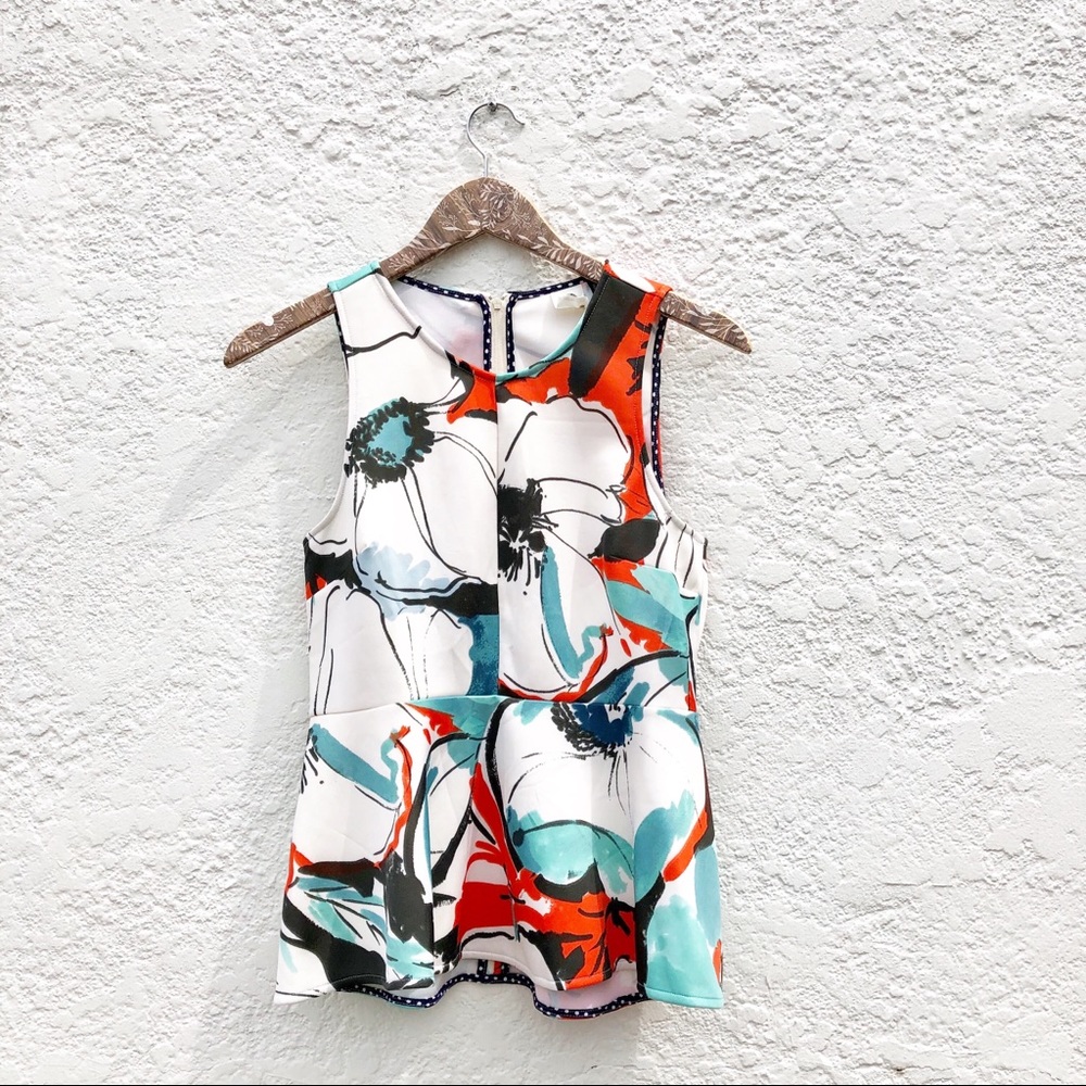 Anthropologie Akemi and Kin Pani Floral Peplum Top